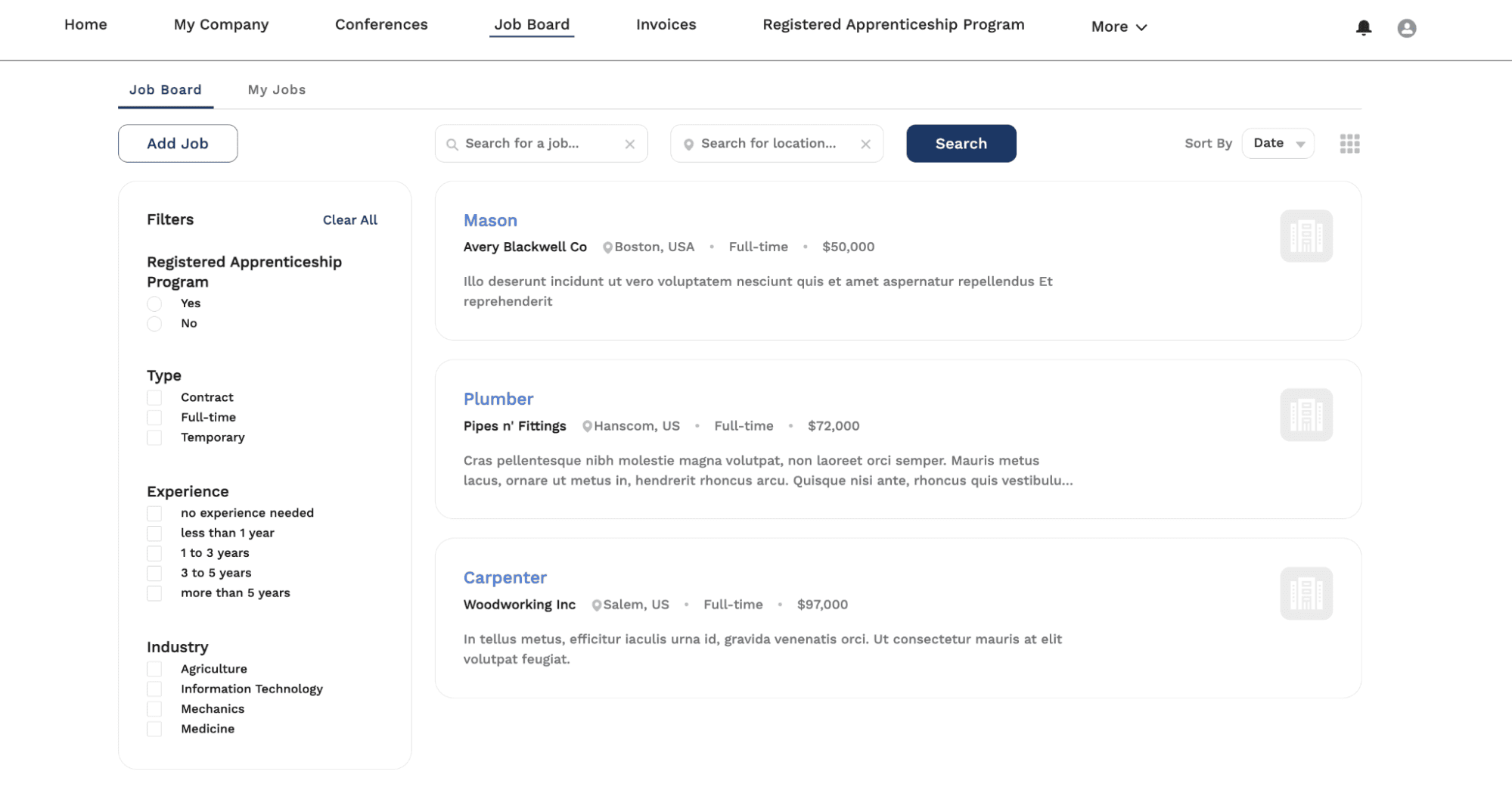 Job/Internship Board