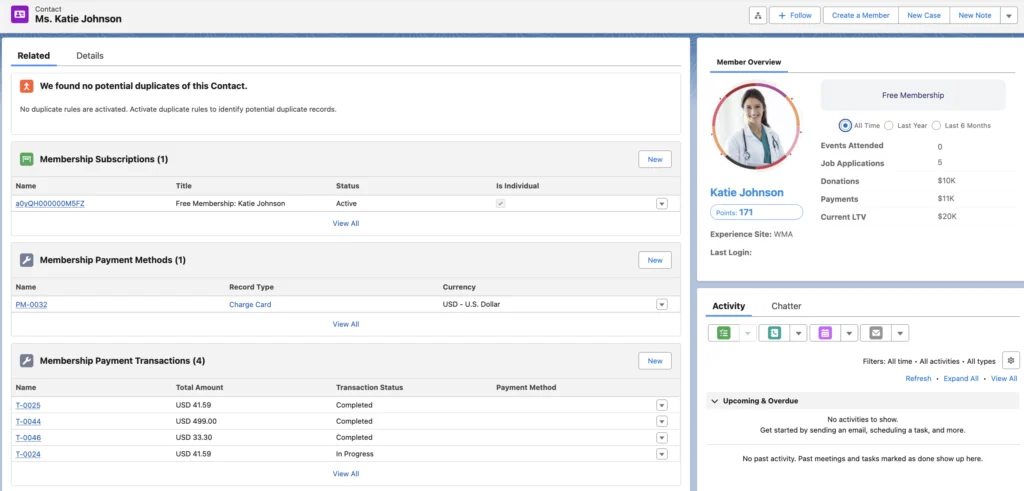 Member record in AC MemberSmart