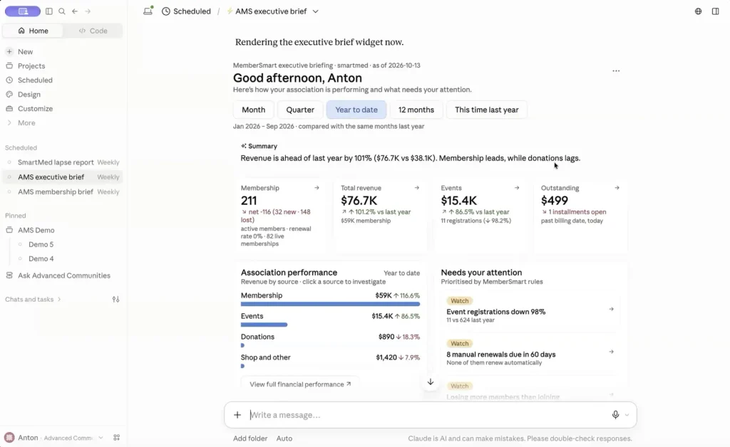 Example of a report Claude can create from a plain-English request.